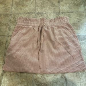 Versona pink velvet drawstring mini skirt size medium kids